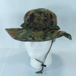 USMC Digital MARPAT Woodland Boonie Bucket Military Style Jungle Camo Cap Hat Sm